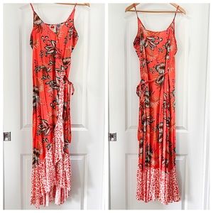 Farm Rio for Anthropologie Musette Maxi Wrap Dress, Large.